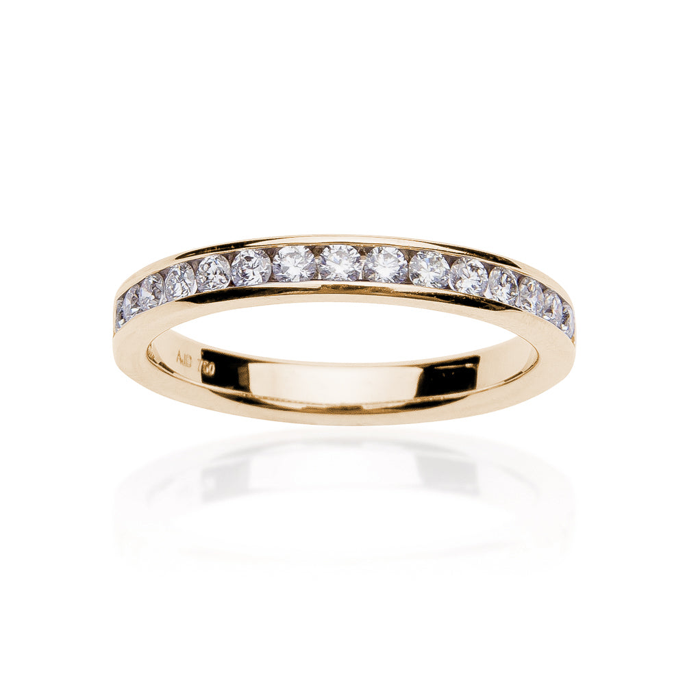 Fink's 18K Yellow Gold Diamond Channel Set Wedding Band